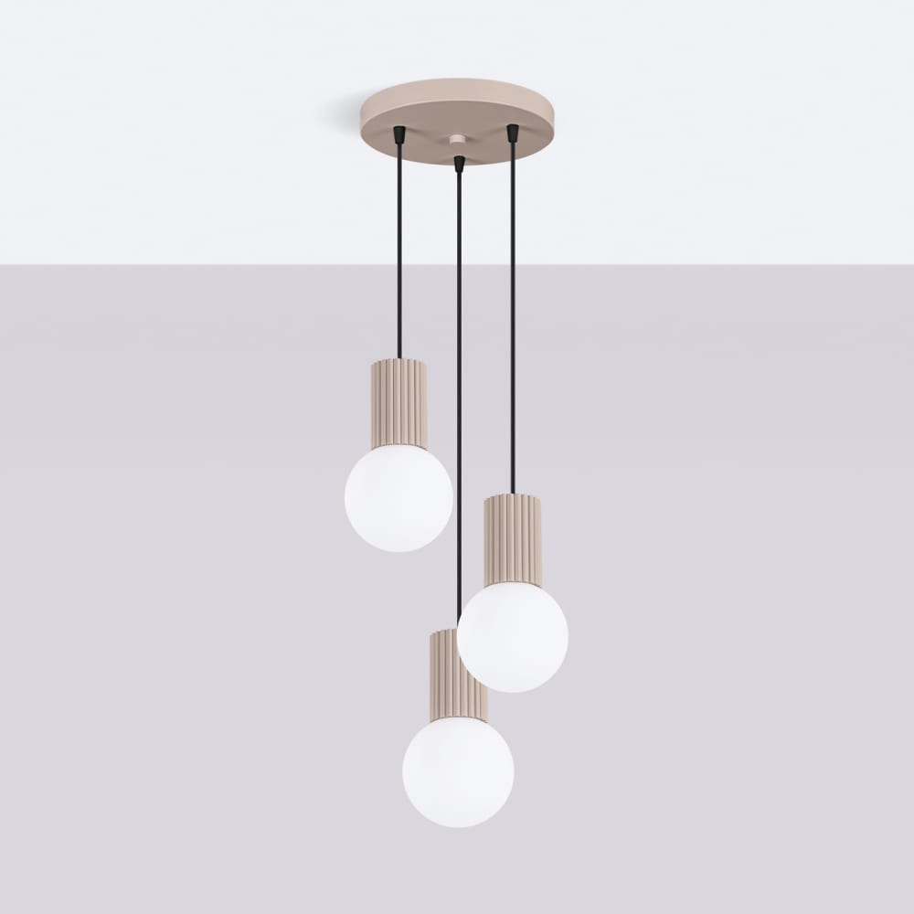 Pendelleuchte aus Aluminium/Glas in Taupe - Maisons Du Monde