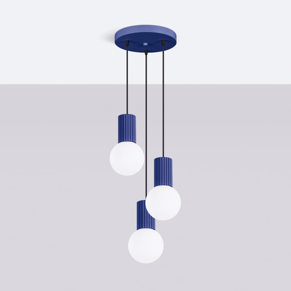 Pendelleuchte aus Aluminium/Glas in ultramarin - Maisons Du Monde
