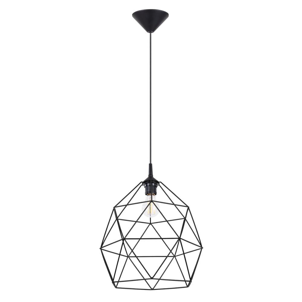 Lampe à suspension acier noir H 100 cm