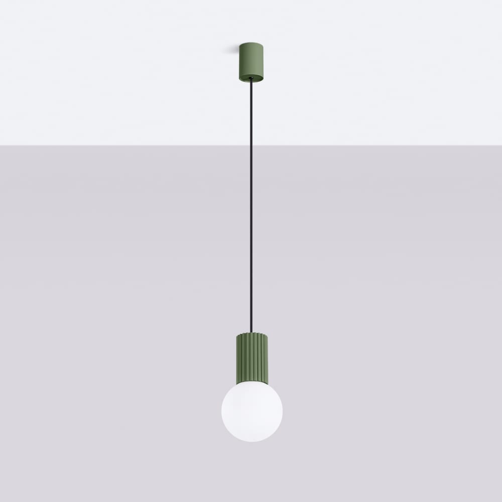 Suspension Aluminium Vert Olive G9 1 Halo — vue 3