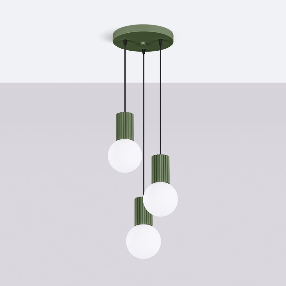 Pendelleuchte aus Aluminium/Glas in olivgrün - Maisons Du Monde