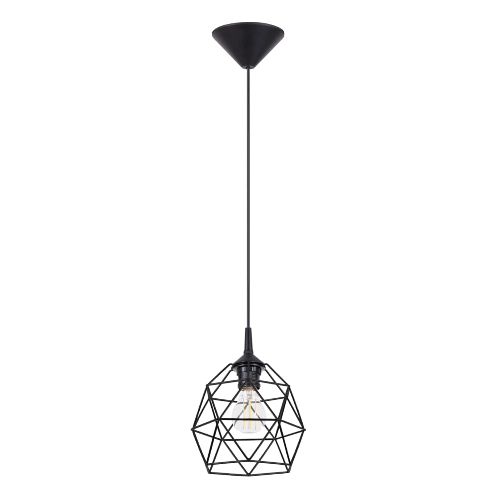 Lampe à suspension acier noir H 85 cm