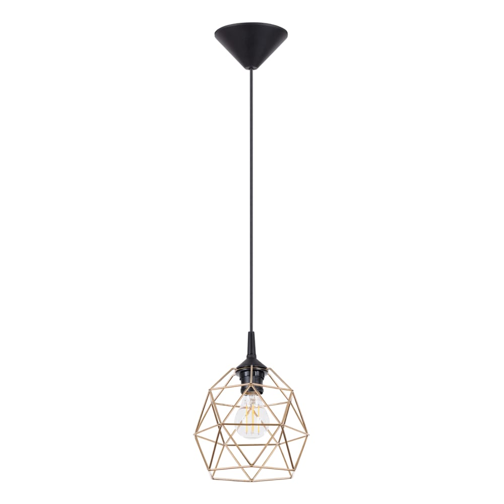 Lampe à suspension acier or/noir H 85 cm