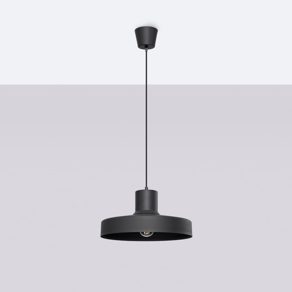 Lampe à suspension acier noir h 120 cm — vue 3
