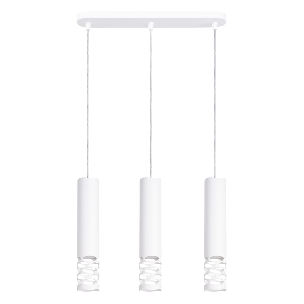 Lampe à suspension acier blanc H 125 cm