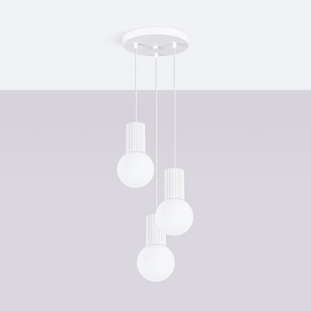 Pendelleuchte aus Aluminium/Glas in Weiß - Maisons Du Monde
