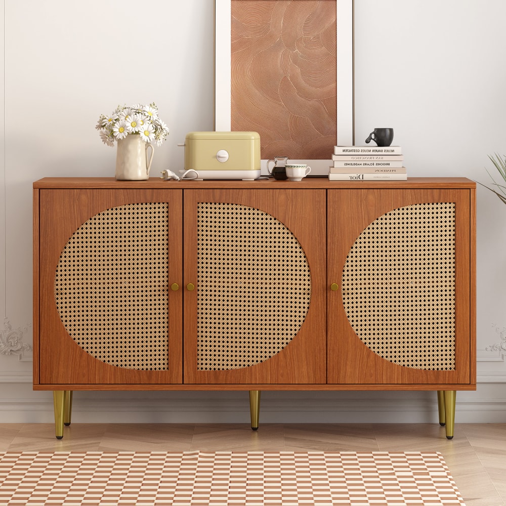 Sideboard mit 3 Türen, aus Rattan, Walnuss - Maisons Du Monde