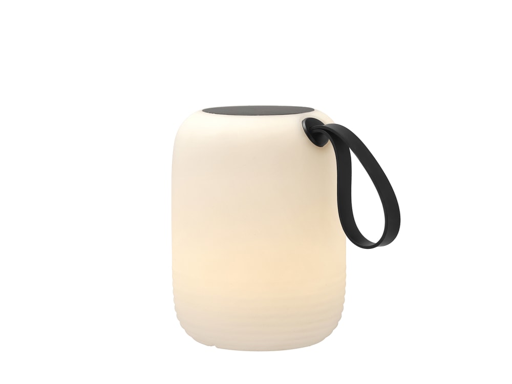 Lampe LED solaire 23cm blanc et noir