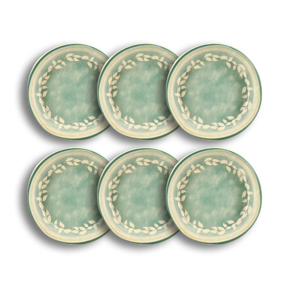 Lot de 6 coupelles en faïence verte 20cm