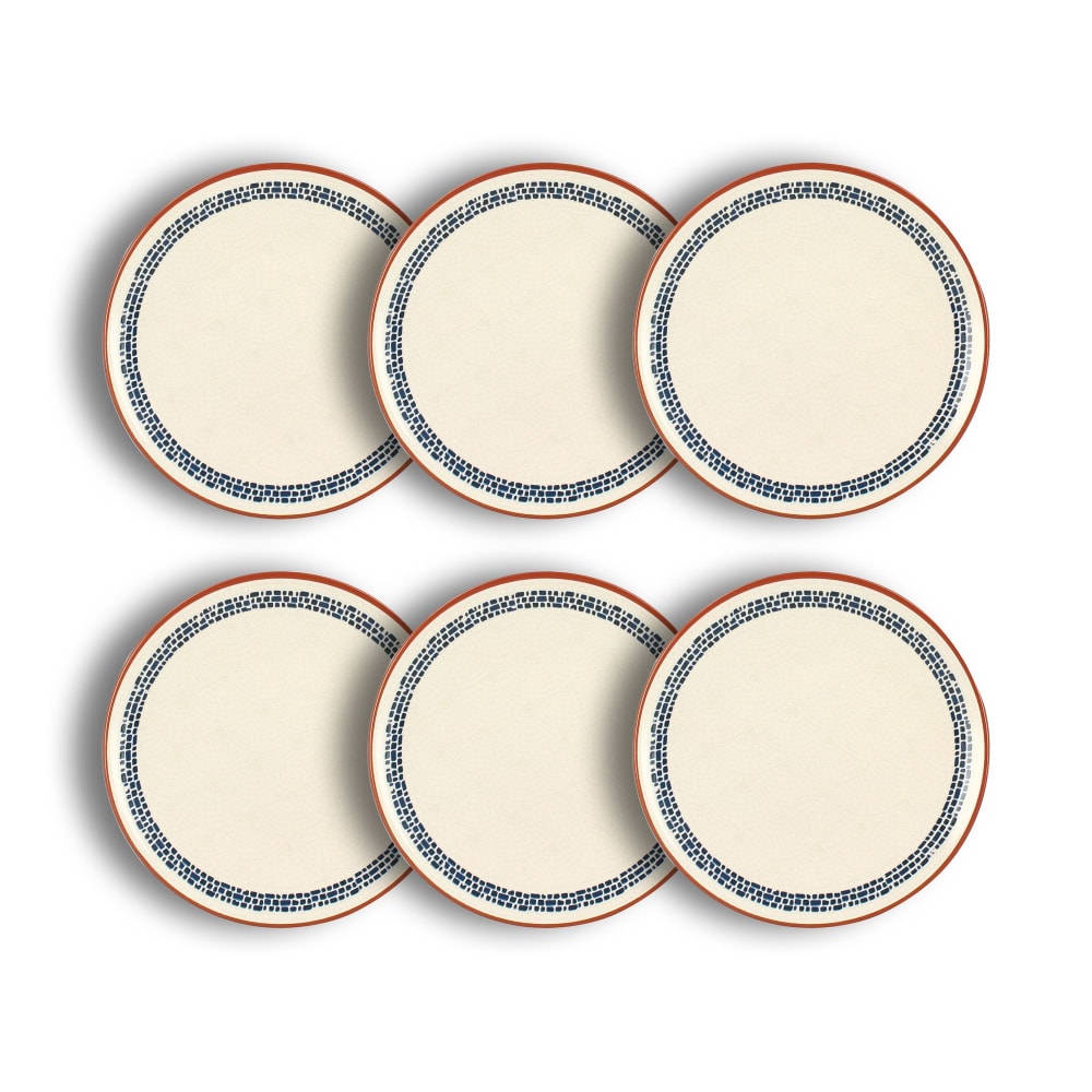 Lot de 6 assiettes à dessert en faïence blanche 20cm Lot de 6 assiettes à dessert en faïence blanche 20cm