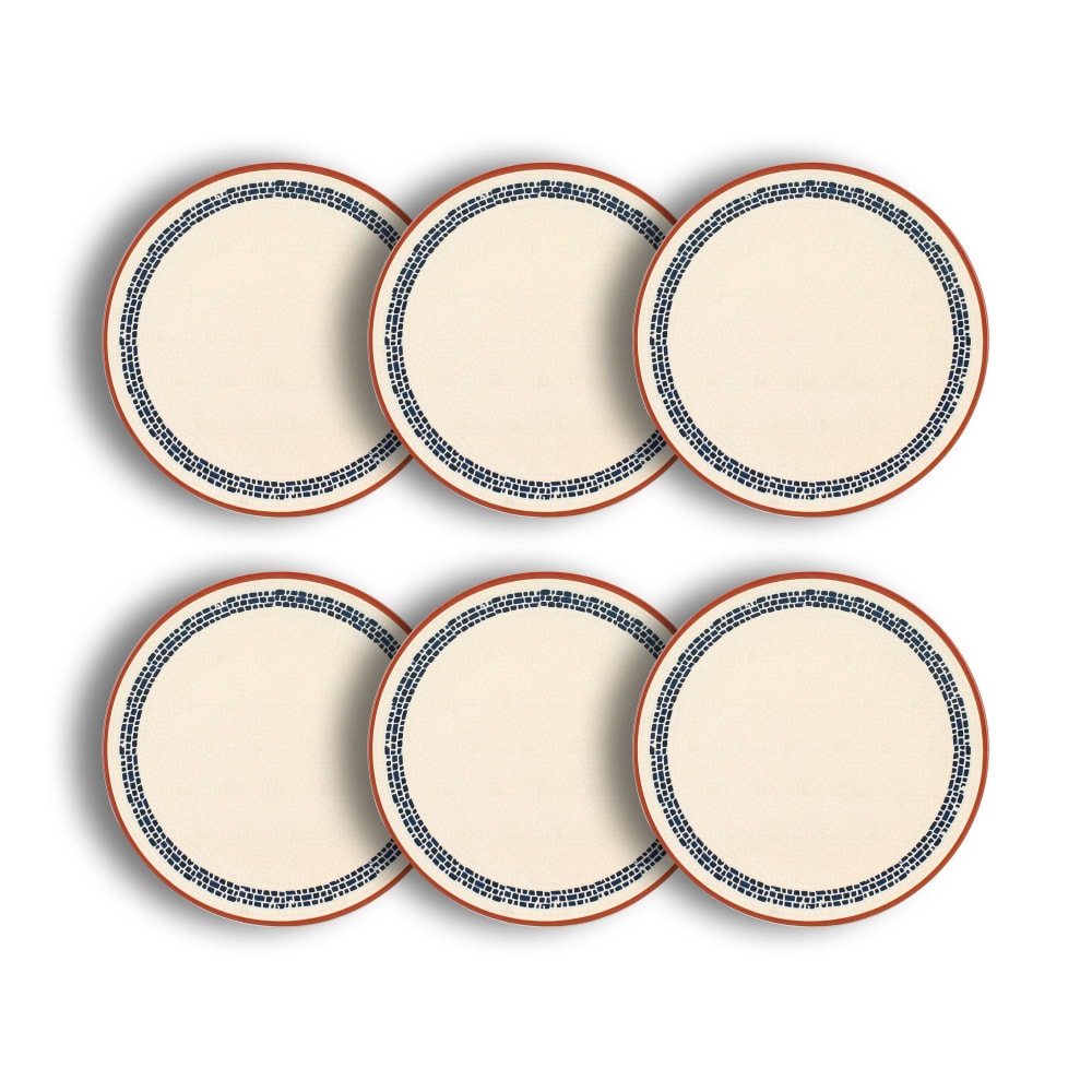 Lot de 6 assiettes plates en faïence blanche 26cm Lot de 6 assiettes plates en faïence blanche 26cm