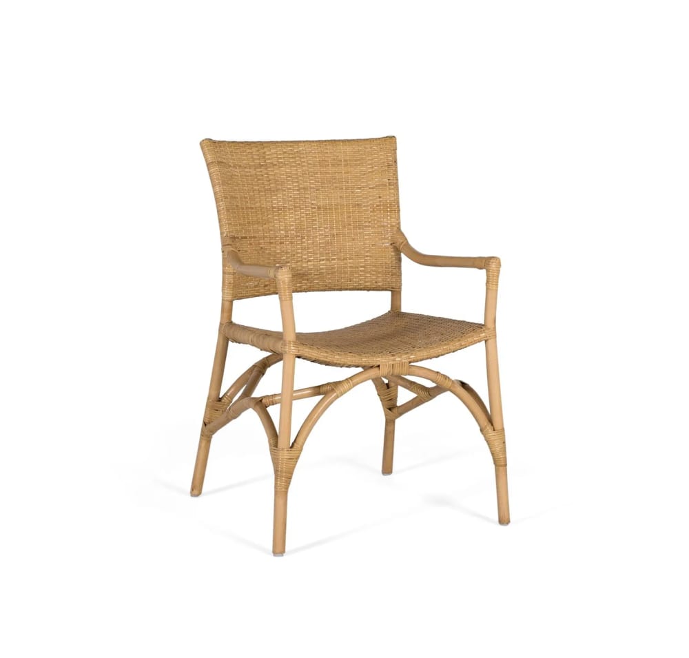 GINER Y COLOMER Set aus zwei Stühlen aus Rattan und Bambusstruktur Braun Rattan