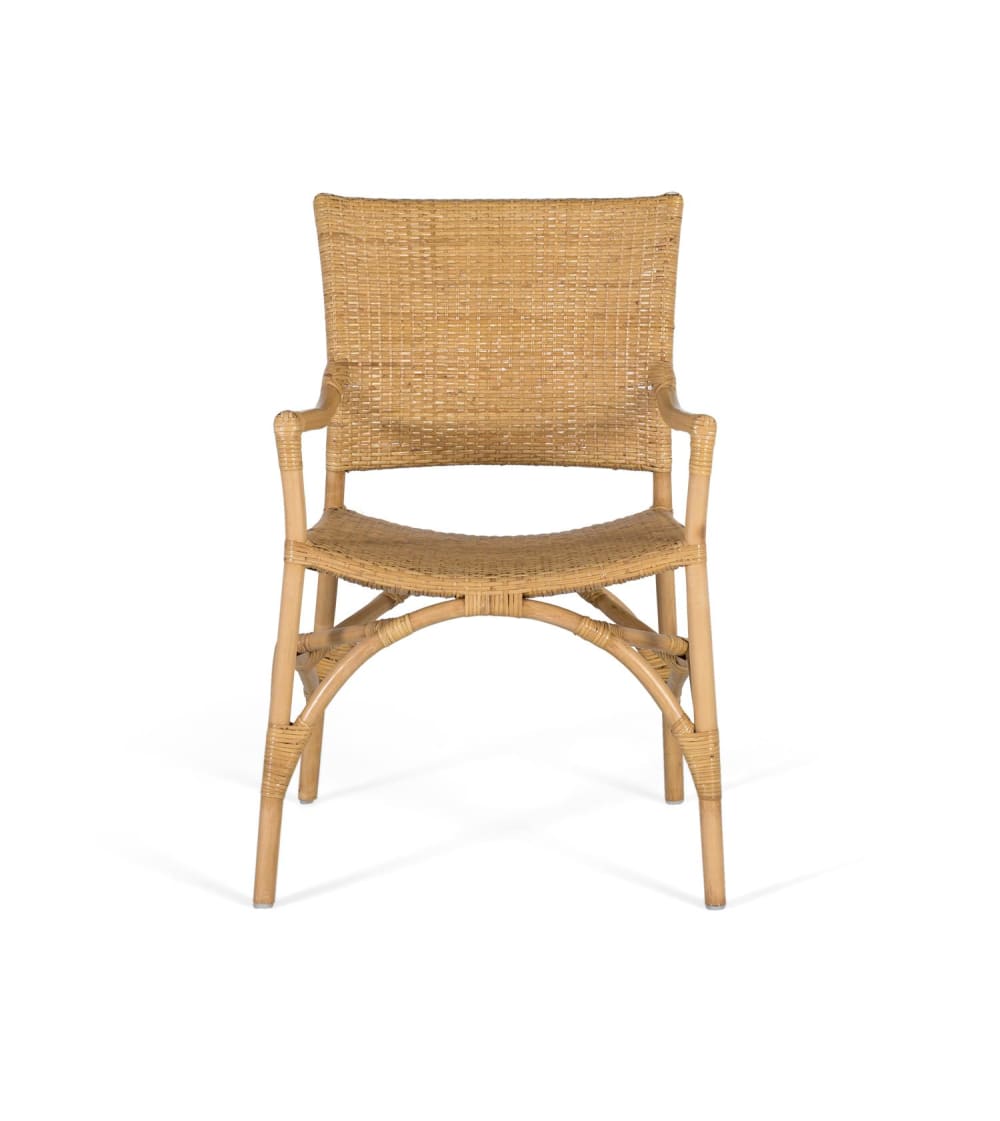 Set aus zwei Stühlen aus Rattan und Bambusstruktur - Maisons Du