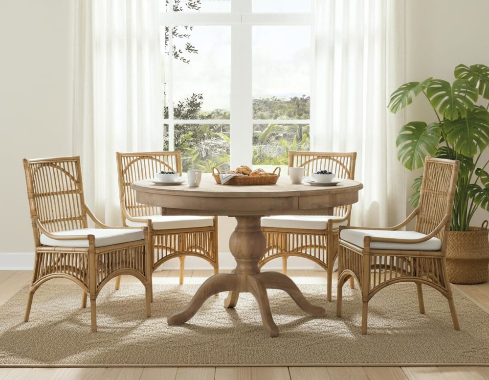 Ensemble de deux chaises en rotin avec coussins rembourrés