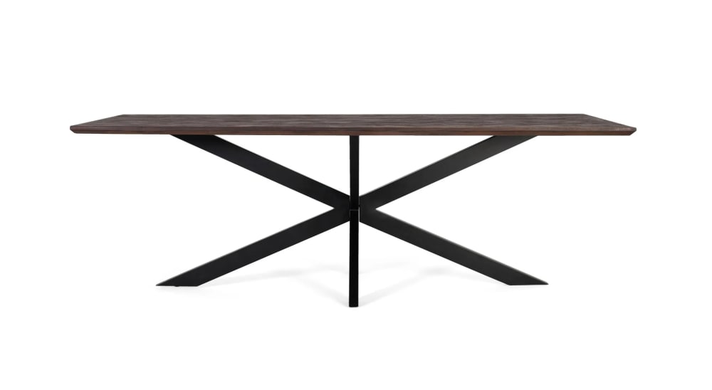 GINER Y COLOMER Esstisch aus Akazienholz und Metallbeinen 230 cm Braun