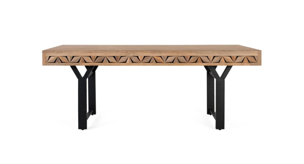 GINER Y COLOMER Rechteckiger Esstisch aus Mangoholz 200 cm Braun