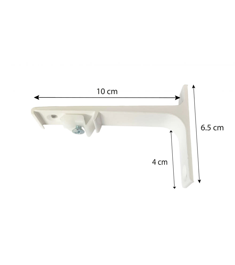 Support de fixation murale pour tringle rideau rail l 100 mm blanc — vue 4