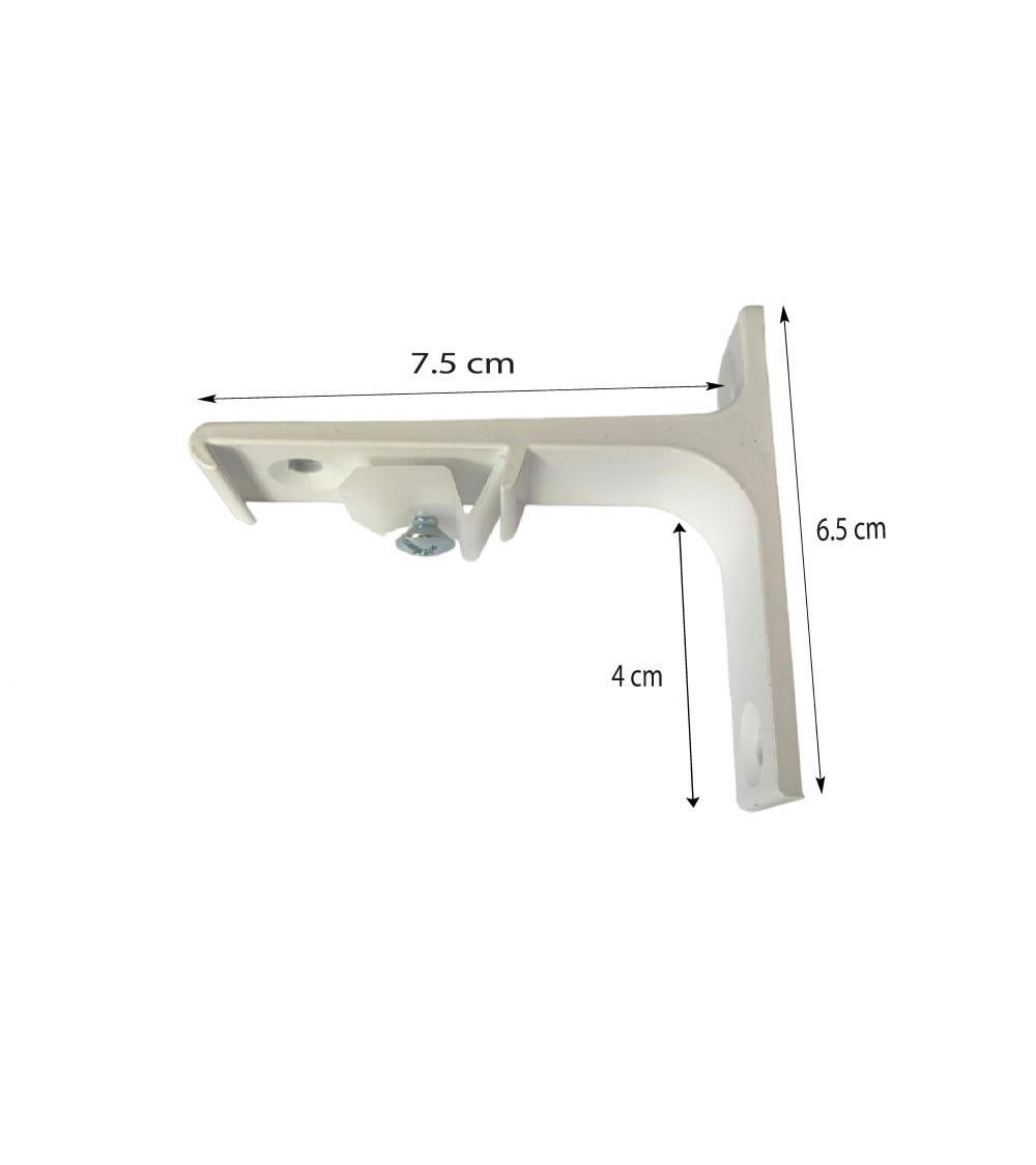 Support de fixation murale pour tringle rideau rail l75 mm blanc — vue 4