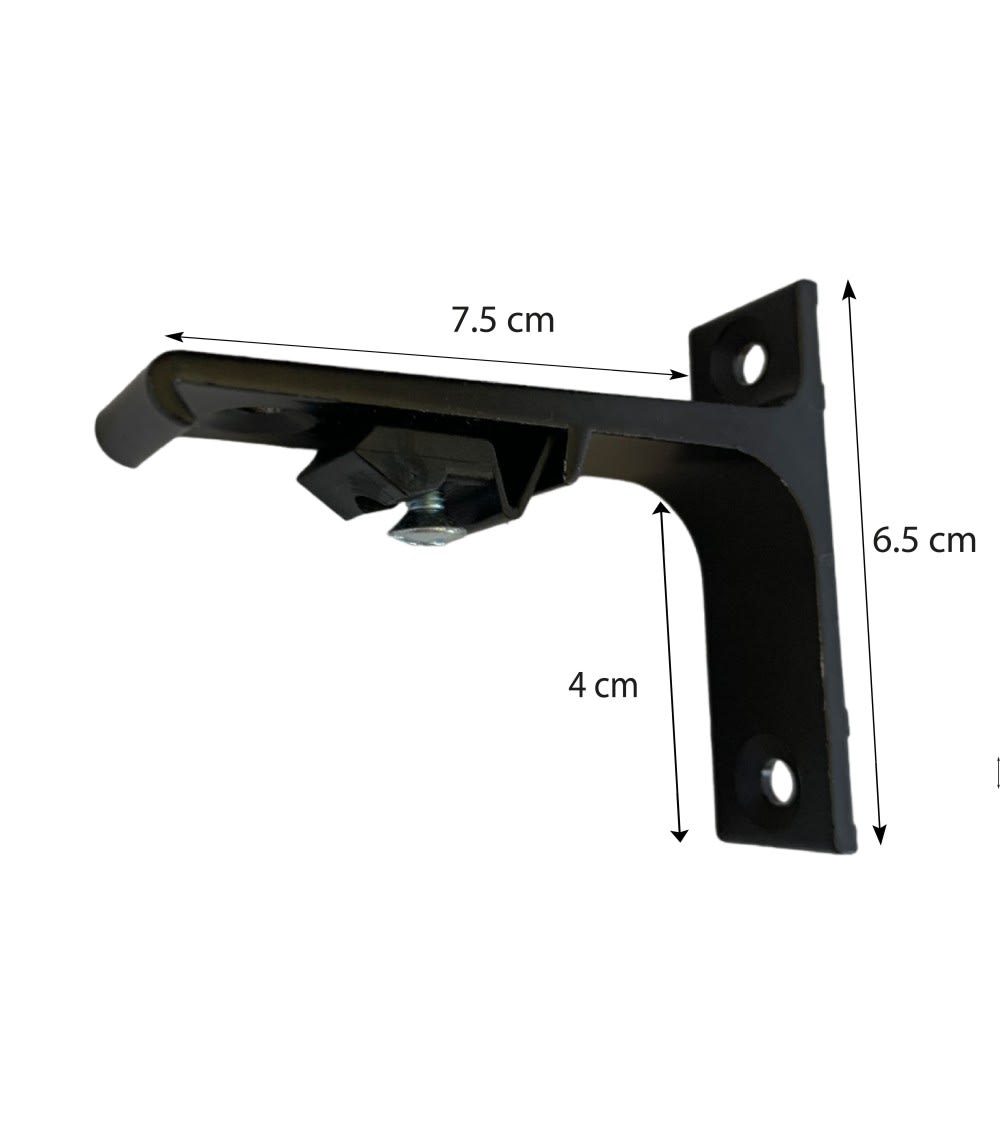 Support de fixation murale pour tringle rideau rail l75 mm noir — vue 4