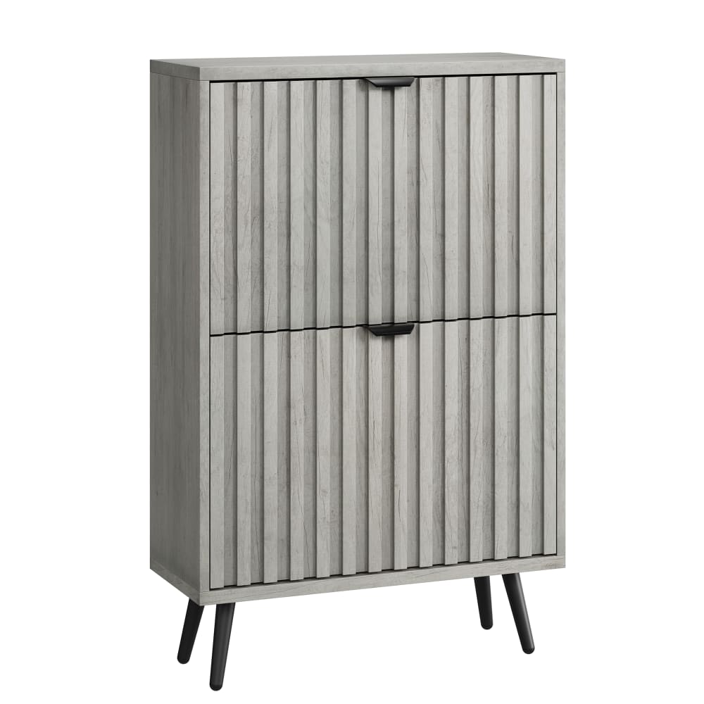 Urban Meuble Schuhschrank mit 2 Schubladen, böhmischer, Grau style classic chic Grau Spanplatte