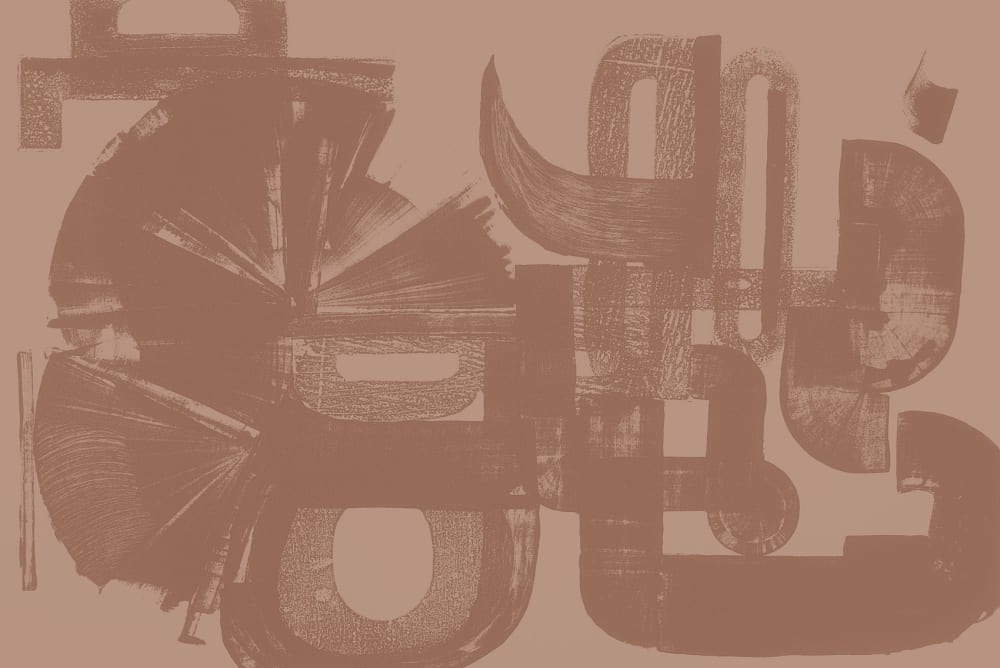 Papier peint graphique, brun 375 x 250cm — vue 3