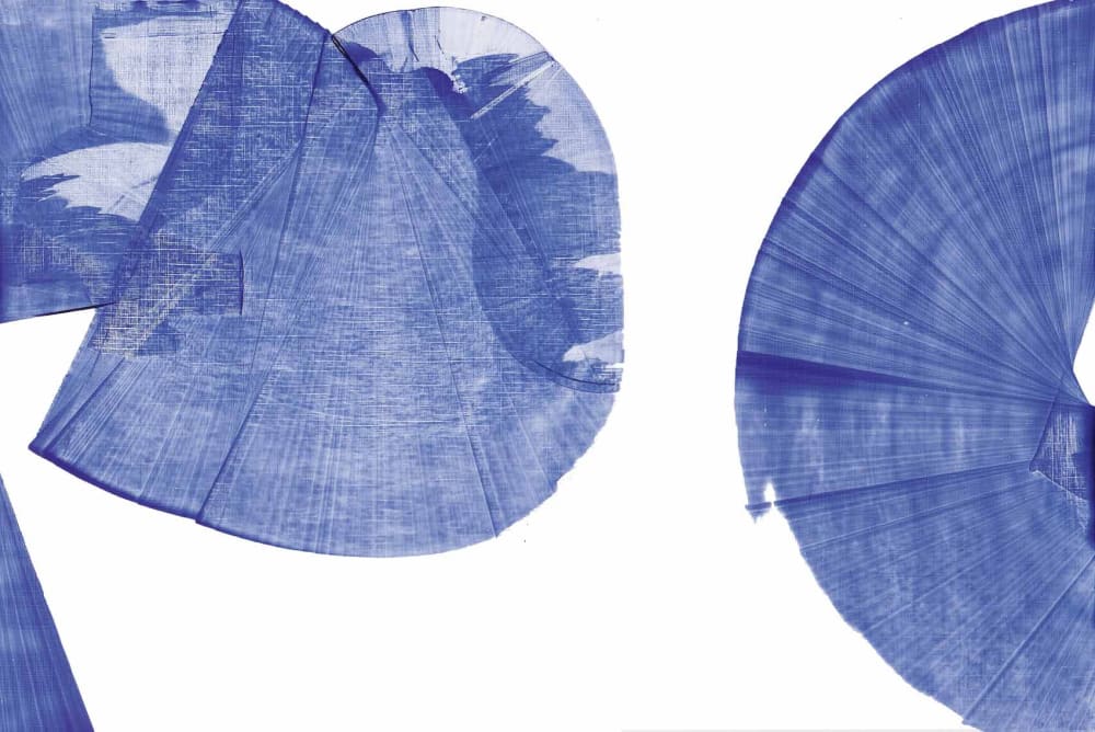 Papier peint graphique, bleu 375 x 250cm — vue 3