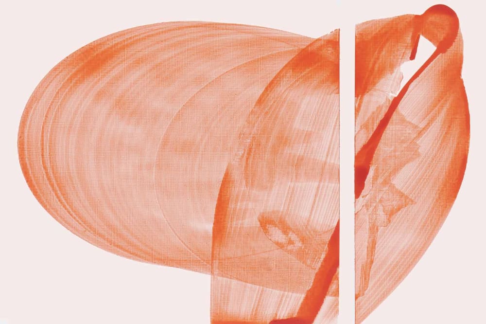Papier peint graphique, rouge 225 x 250cm — vue 3