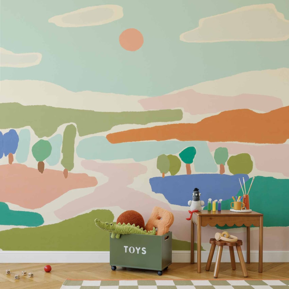 Papier peint  été en - couleurs