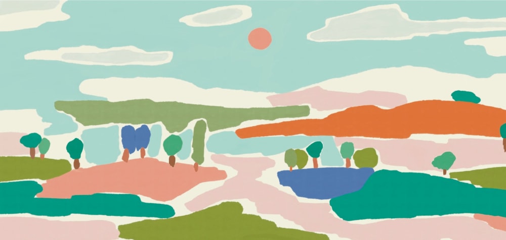 Papier peint été en , couleurs 225 x 250cm — vue 3