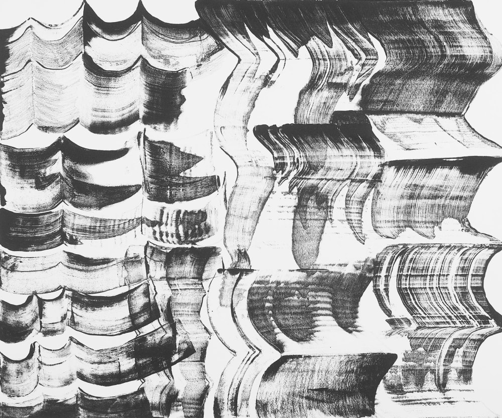 Papier peint graphique, noir 300 x 250cm — vue 3