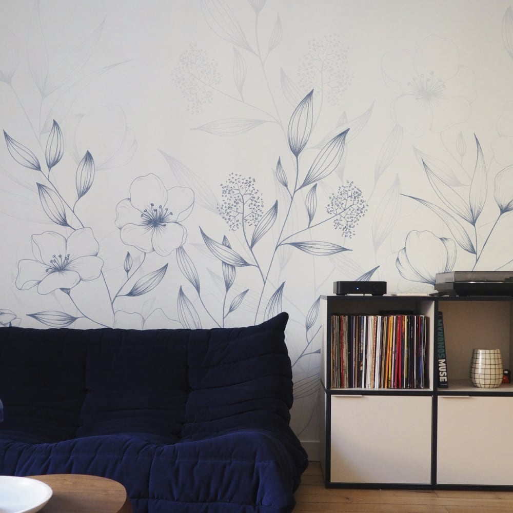 Papier peint panoramique printemps bleu 225x250cm-made in france