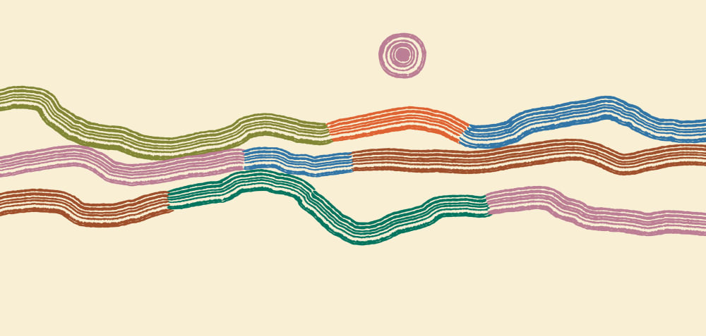 Papier peint paysage graphique, couleurs 300 x 250cm — vue 3