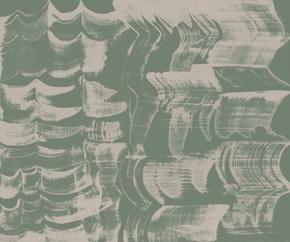 Papier peint graphique, vert de gris 300 x 250cm — vue 3
