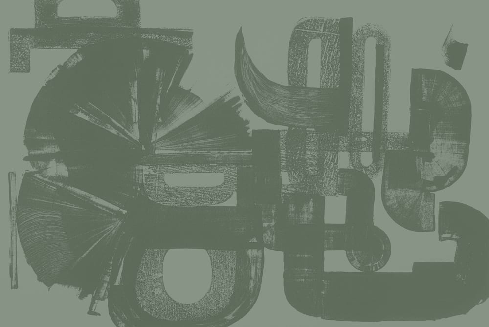 Papier peint graphique, vert clair 300 x 250cm — vue 3