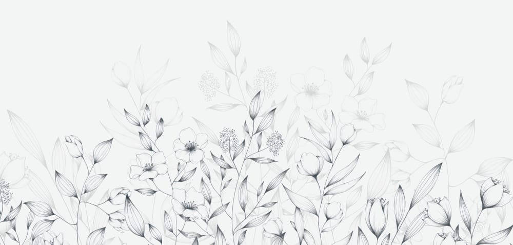 Papier peint printemps, noir et blanc 225 x 250cm — vue 3