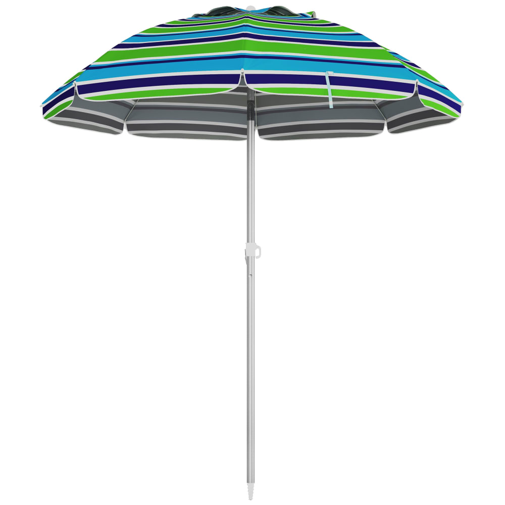 Parasol de plage hauteur réglable alu & polyester multicolore