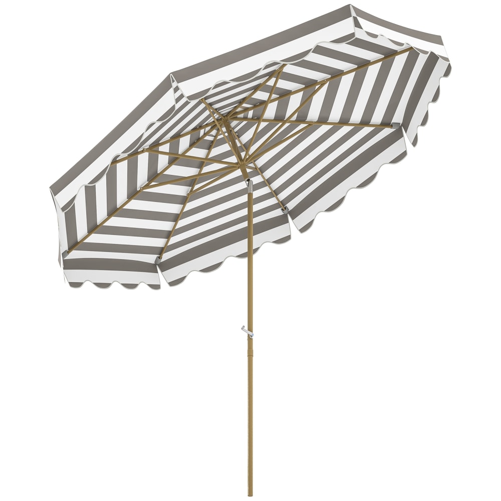 Parasol de jardin extérieur inclinable toile 180g/m² gris clair
