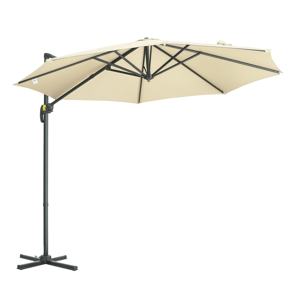 Parasol déporté octogonal ø3m inclinable acier crème
