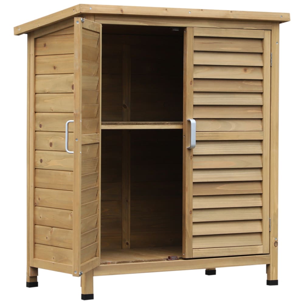 Outsunny GartenSchrank mit Persiennen & Bitumendach, gelb style landhaus - Holz
