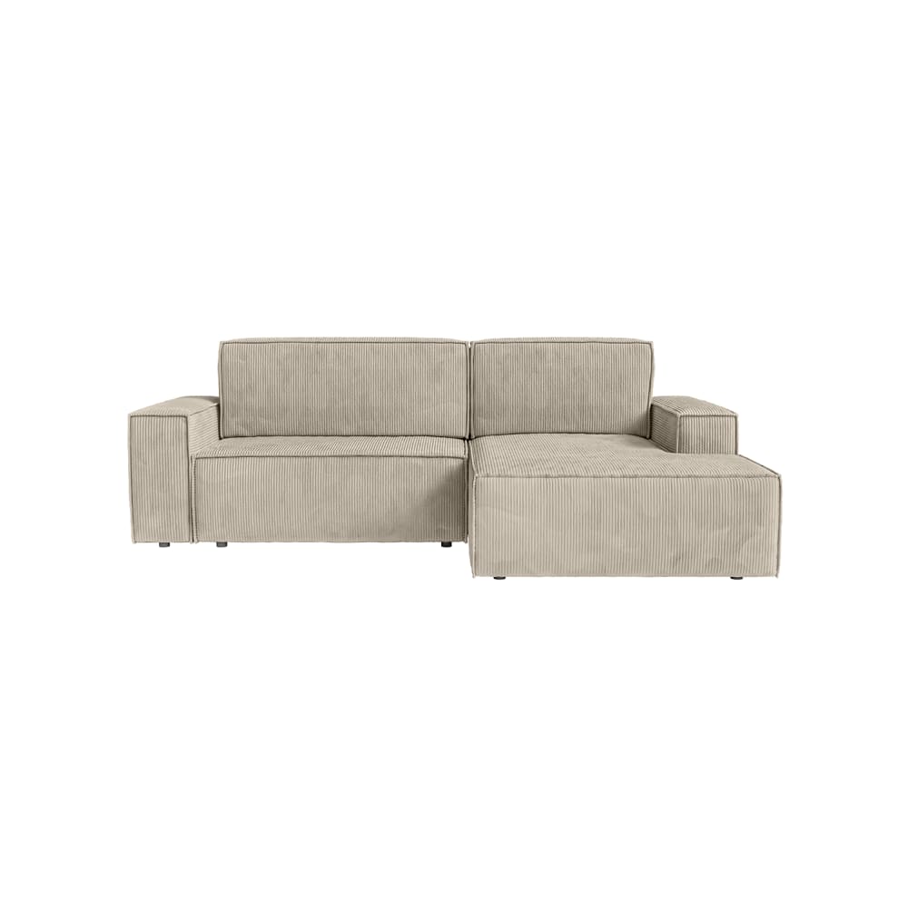 Fedve Ecksofa mit Cordbezug 3-Sitzer, Beige Beige Pes - Polyester