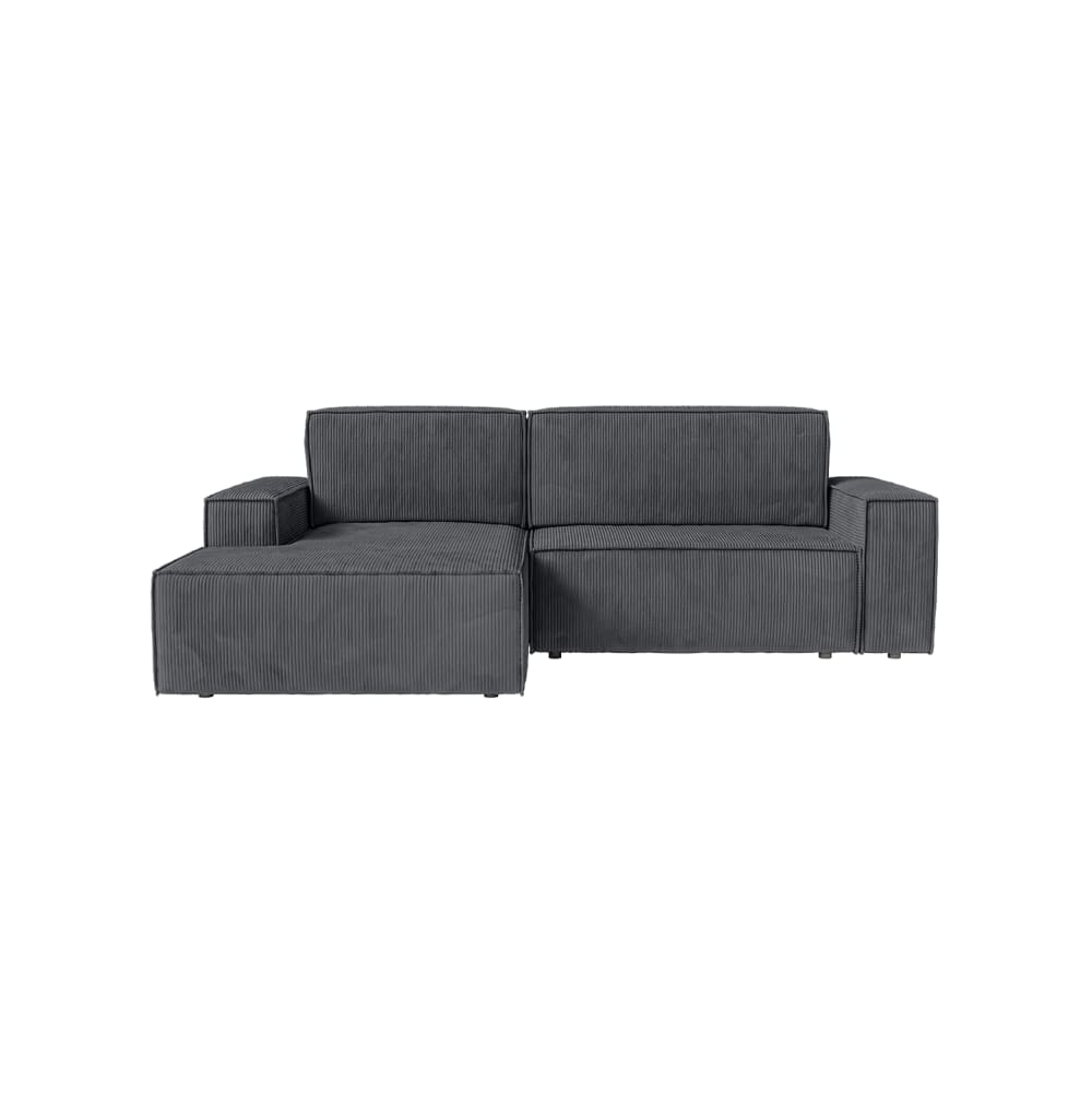 Fedve Ecksofa mit Cordbezug 3-Sitzer, Anthrazit Grau Pes - Polyester