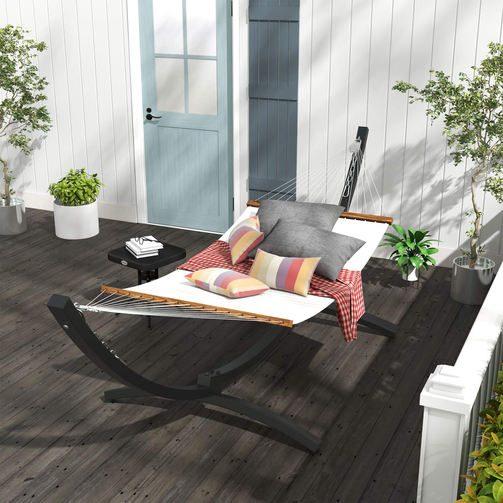 Support pied de hamac 360 cm métal époxy gris