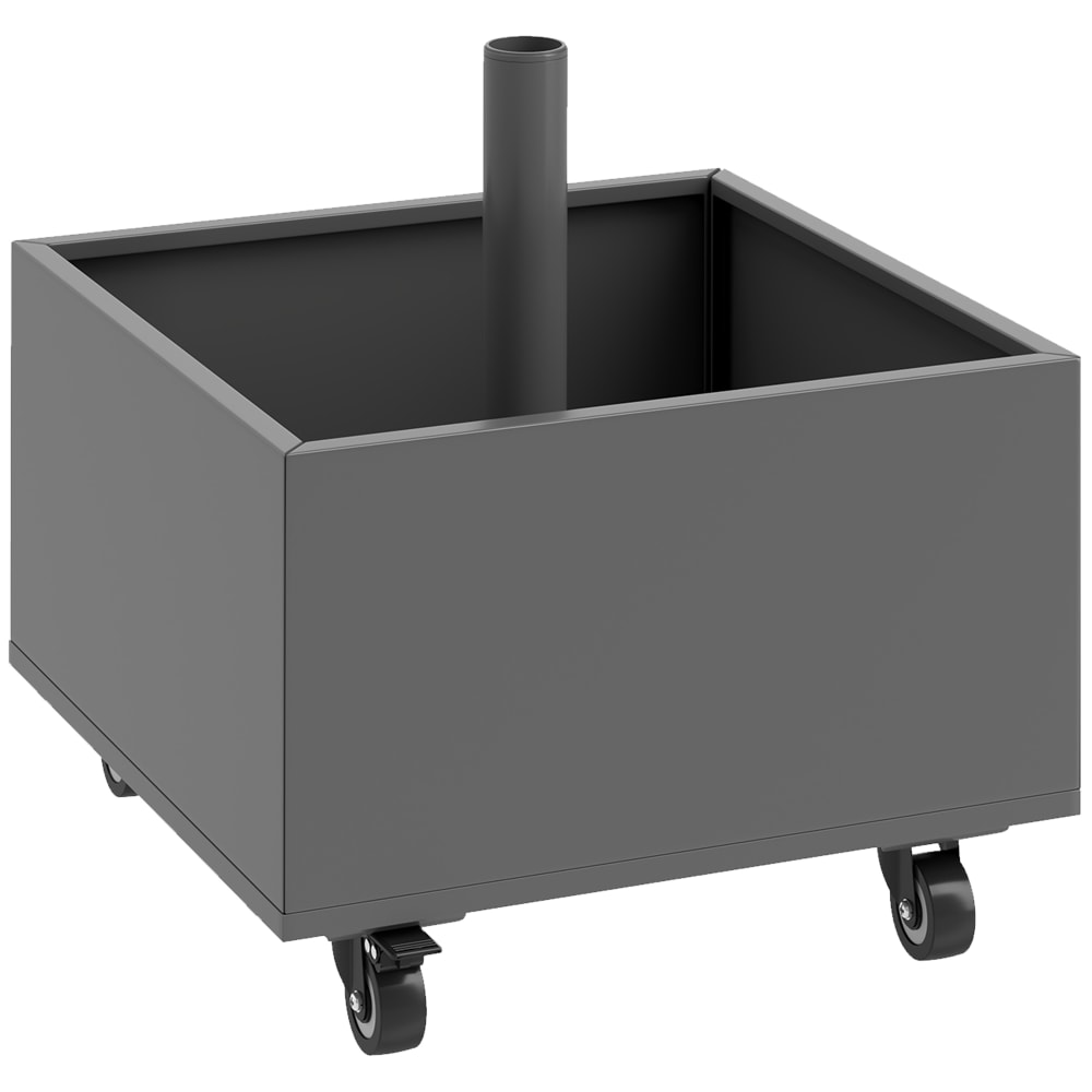 Pied de parasol carré 2 en 1 roues universelles sable gris foncé