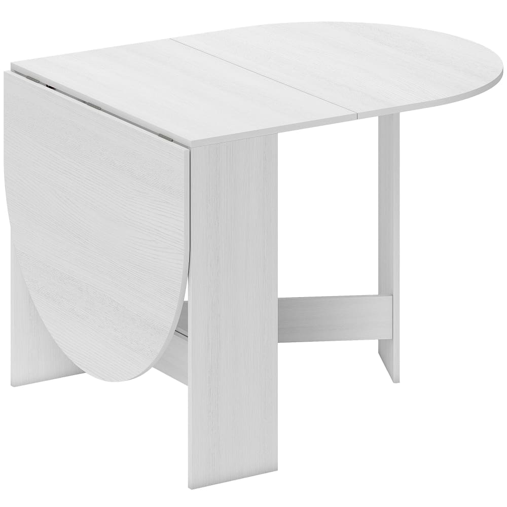 Table à manger pliante ovale 6 personnes métal blanc