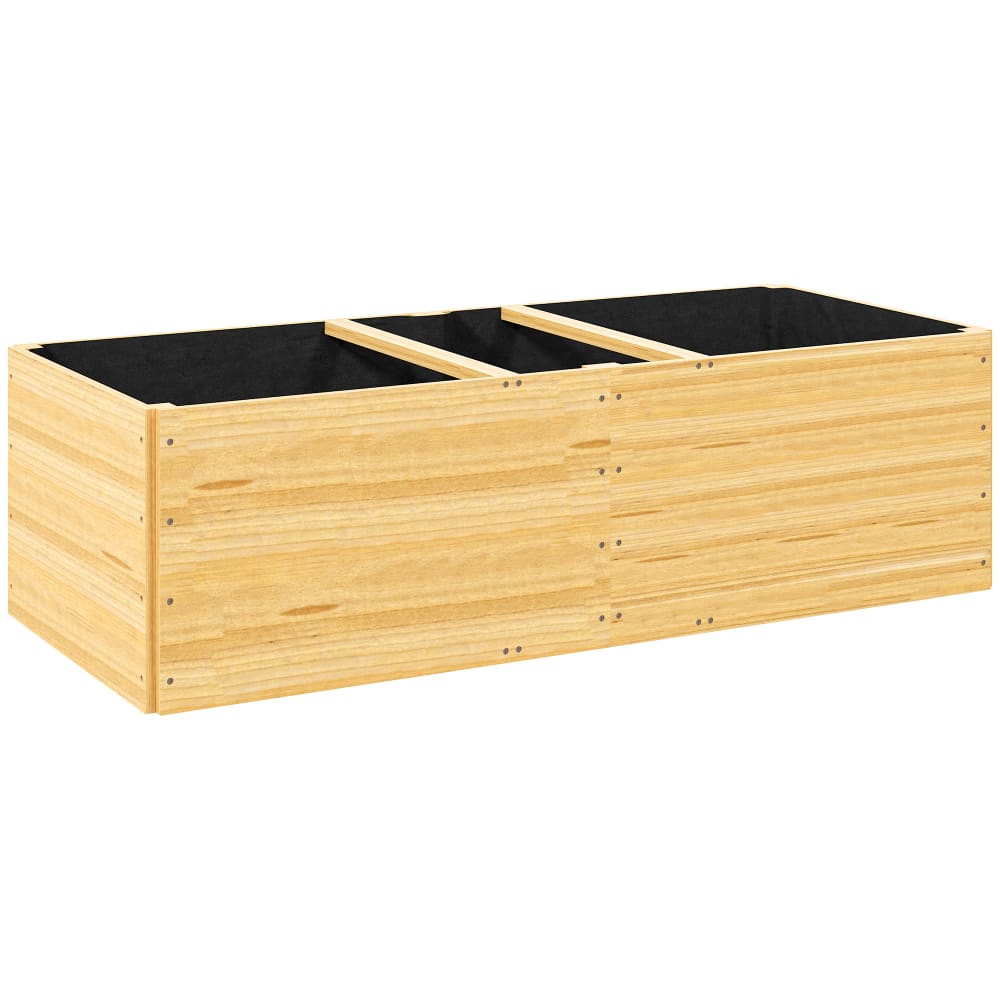 Carré potager extérieur 3 compartiments bois naturel — Beyit