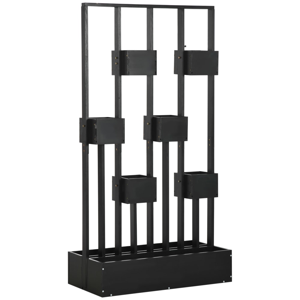 Jardinière surélevée treillis en bois plantes légumes bois naturel