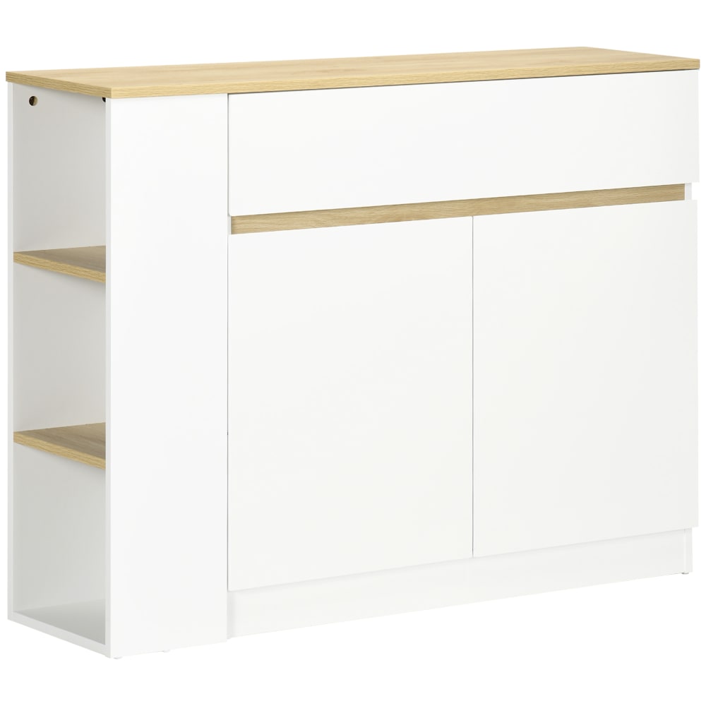 Buffet meuble de rangement avec 2 portes blanc