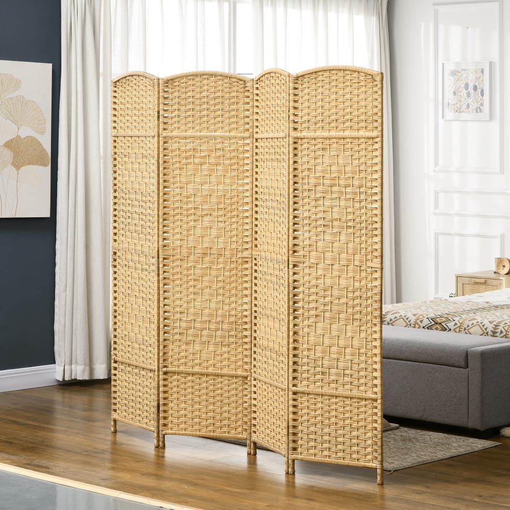 Paravent intérieur séparateur pliable bois naturel — vue 3