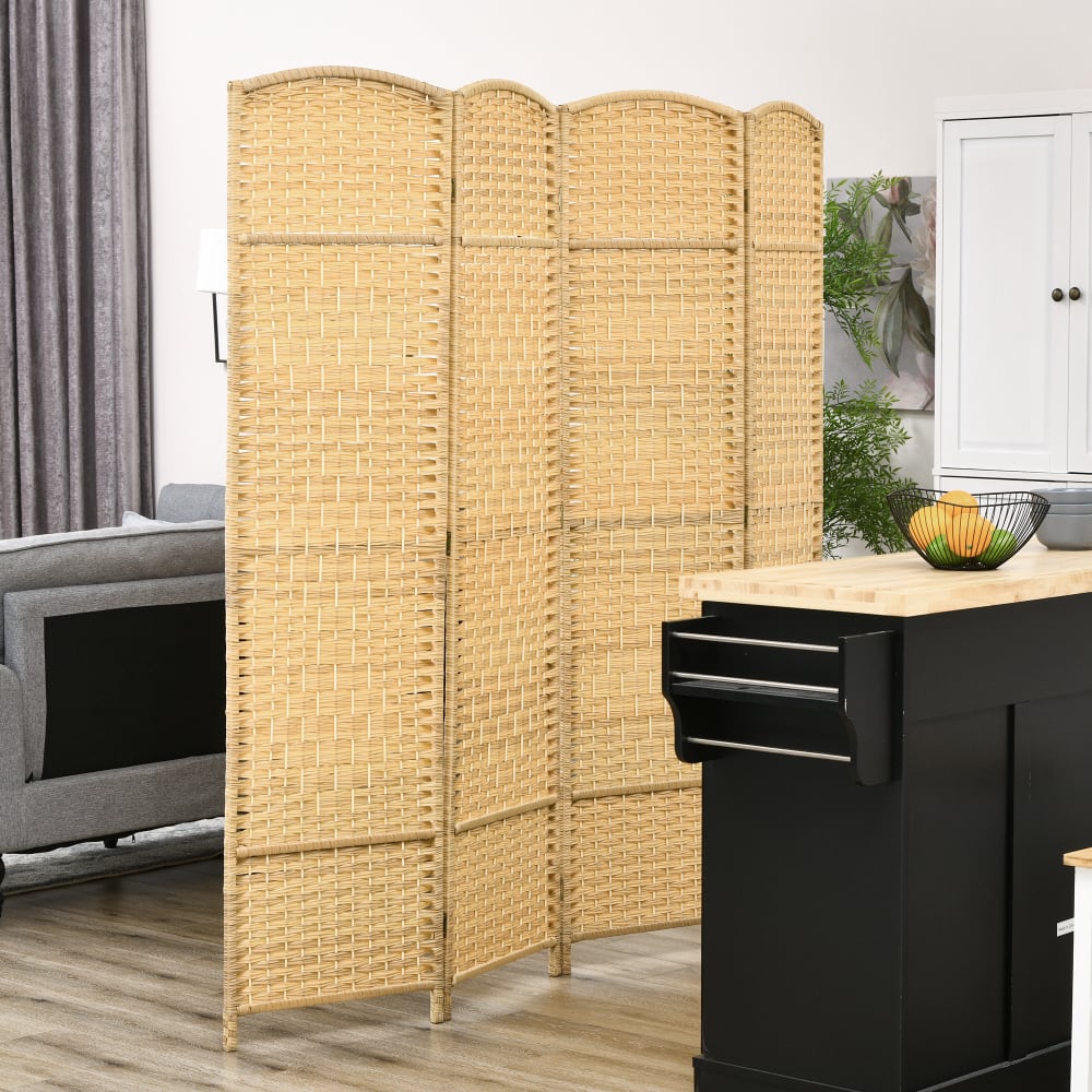 Paravent intérieur séparateur pliable bois naturel — vue 4