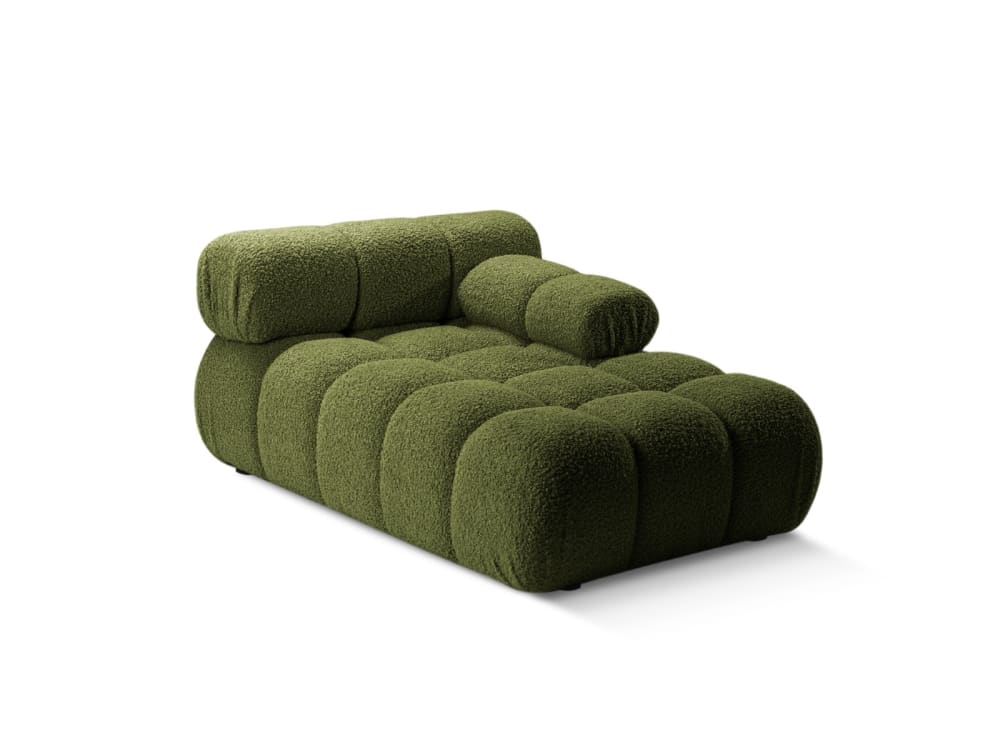 Méridienne droite en bouclé vert